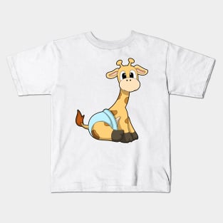 Giraffe with Underpants Kids T-Shirt